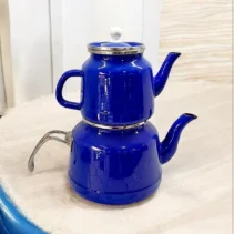 کتری قوری ترک تک رنگ لعابی - Image 2