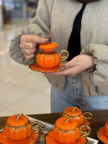 سرویس فنجان قهوه خوری طرح کدو ترک 12پارچه
