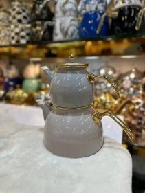 کتری قوری رنگی لعابی ساده در 6رنگ - تصویر 2